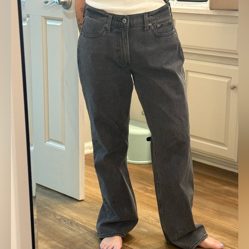 Abercrombie & Fitch Dark Gray Wide Leg Jeans